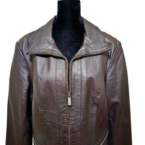 EAST 5th Leather Jacket in Brown L